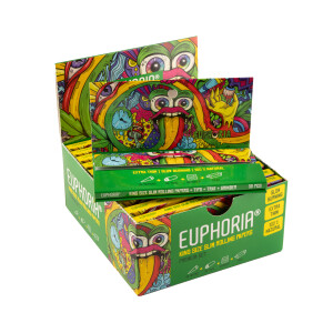 EUPHORIA Premium KSS Rolling Papers + Tips + Tray + Shredder #4 Vibrant BOX/12